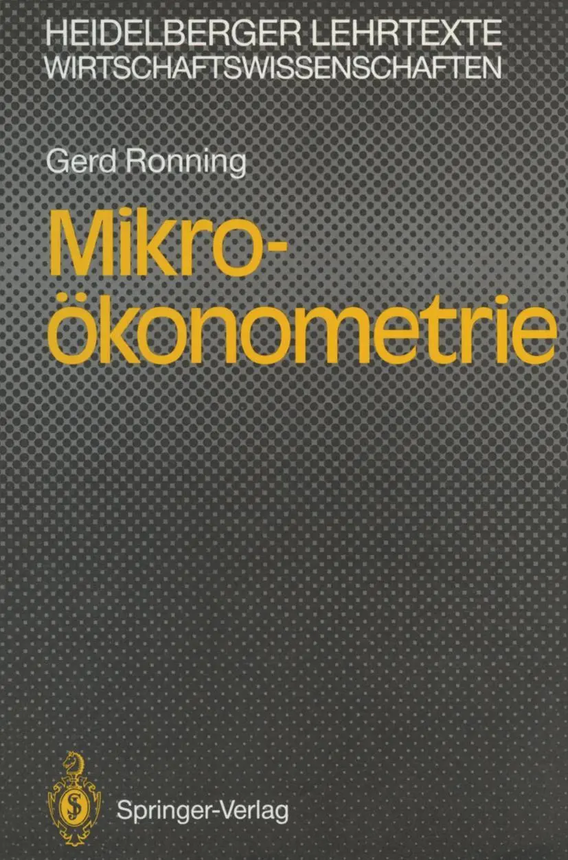 Cover: 9783540538042 | Mikro-ökonometrie | Gerd Ronning | Taschenbuch | xiii | Deutsch | 1991