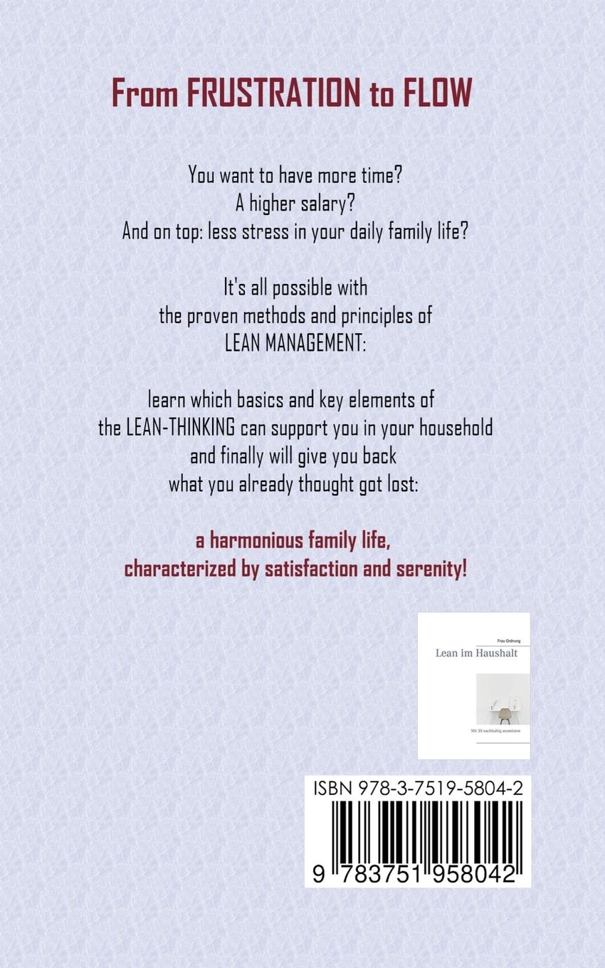 Rückseite: 9783751958042 | Lean management for families | Frau Ordnung | Taschenbuch | 156 S.