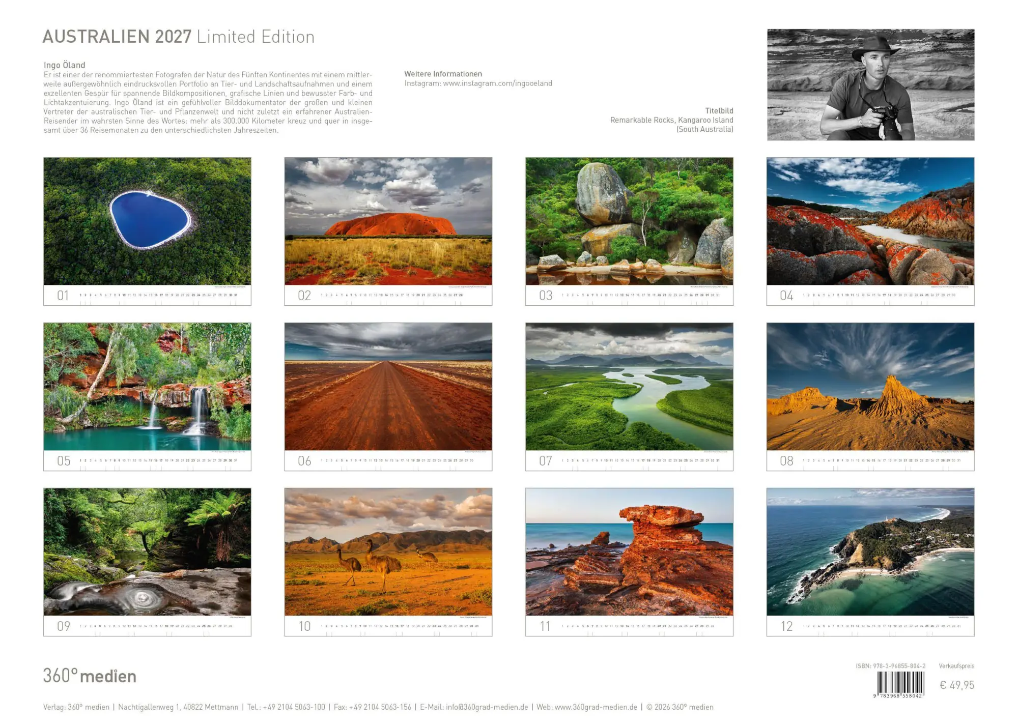 Bild: 9783968558042 | Australien Exklusivkalender 2027 | Limited Edition (70 x 50 cm) | 2027