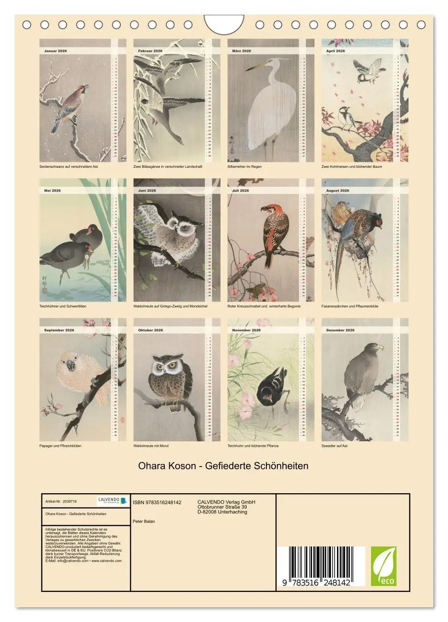Bild: 9783516248142 | Ohara Koson - Gefiederte Schönheiten (Wandkalender 2026 DIN A4...