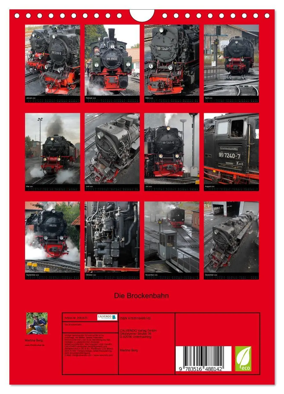 Bild: 9783516488142 | Die Brockenbahn (Wandkalender 2026 DIN A4 hoch), CALVENDO...