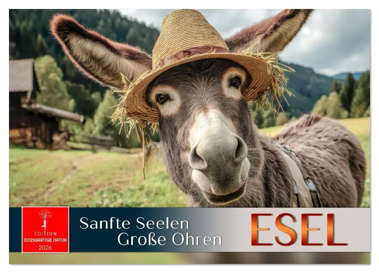 Cover: 9783516628142 | Esel - sanfte Seelen, große Ohren (Wandkalender 2026 DIN A3 quer),...
