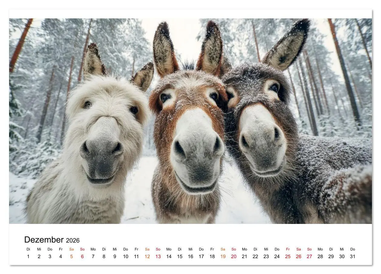 Bild: 9783516628142 | Esel - sanfte Seelen, große Ohren (Wandkalender 2026 DIN A3 quer),...