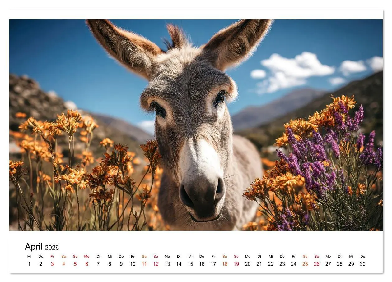 Bild: 9783516628142 | Esel - sanfte Seelen, große Ohren (Wandkalender 2026 DIN A3 quer),...