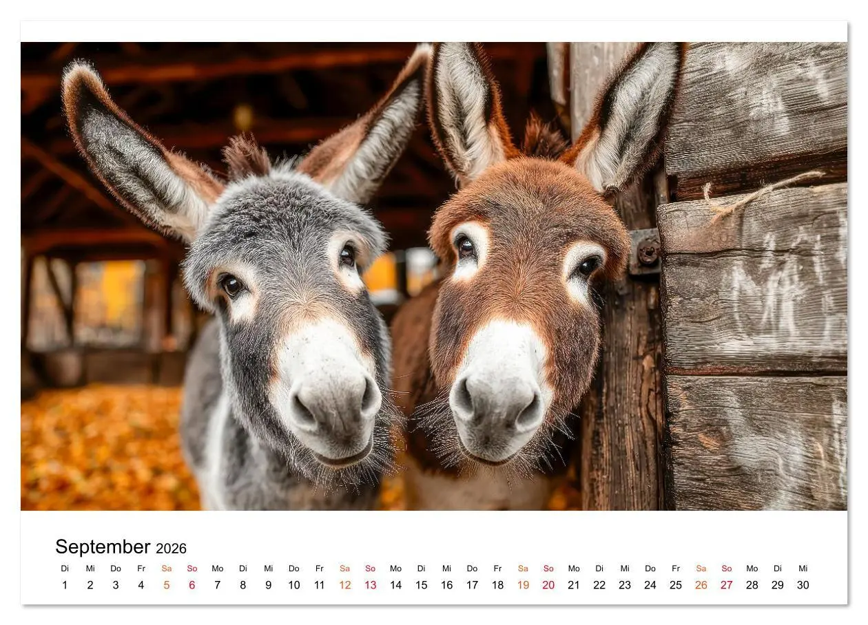 Bild: 9783516628142 | Esel - sanfte Seelen, große Ohren (Wandkalender 2026 DIN A3 quer),...
