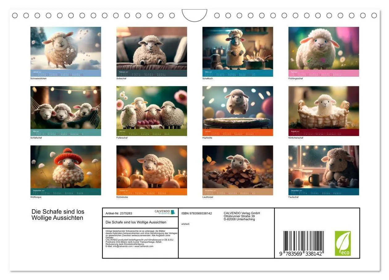 Bild: 9783569338142 | Die Schafe sind los Wollige Aussichten (Wandkalender 2027 DIN A4...