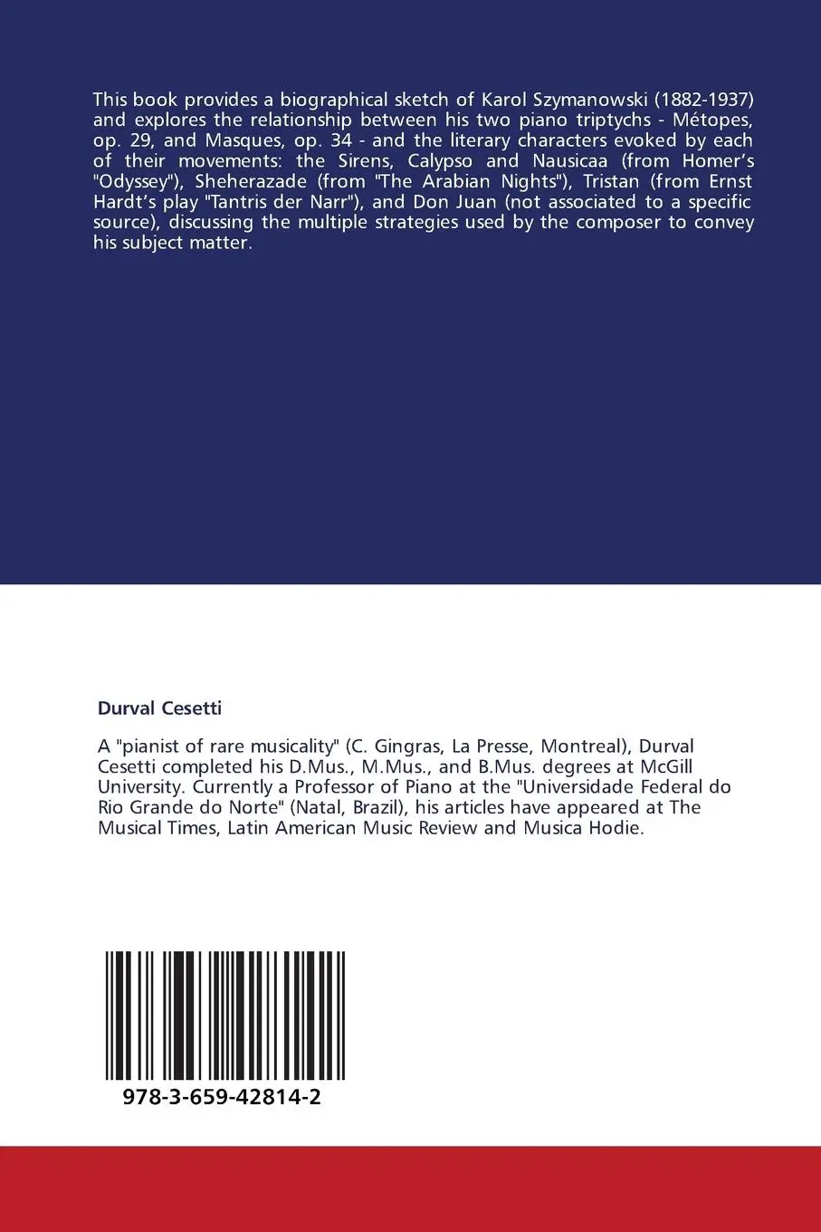 Rückseite: 9783659428142 | The Many Masks of Karol Szymanowski | Durval Cesetti | Taschenbuch