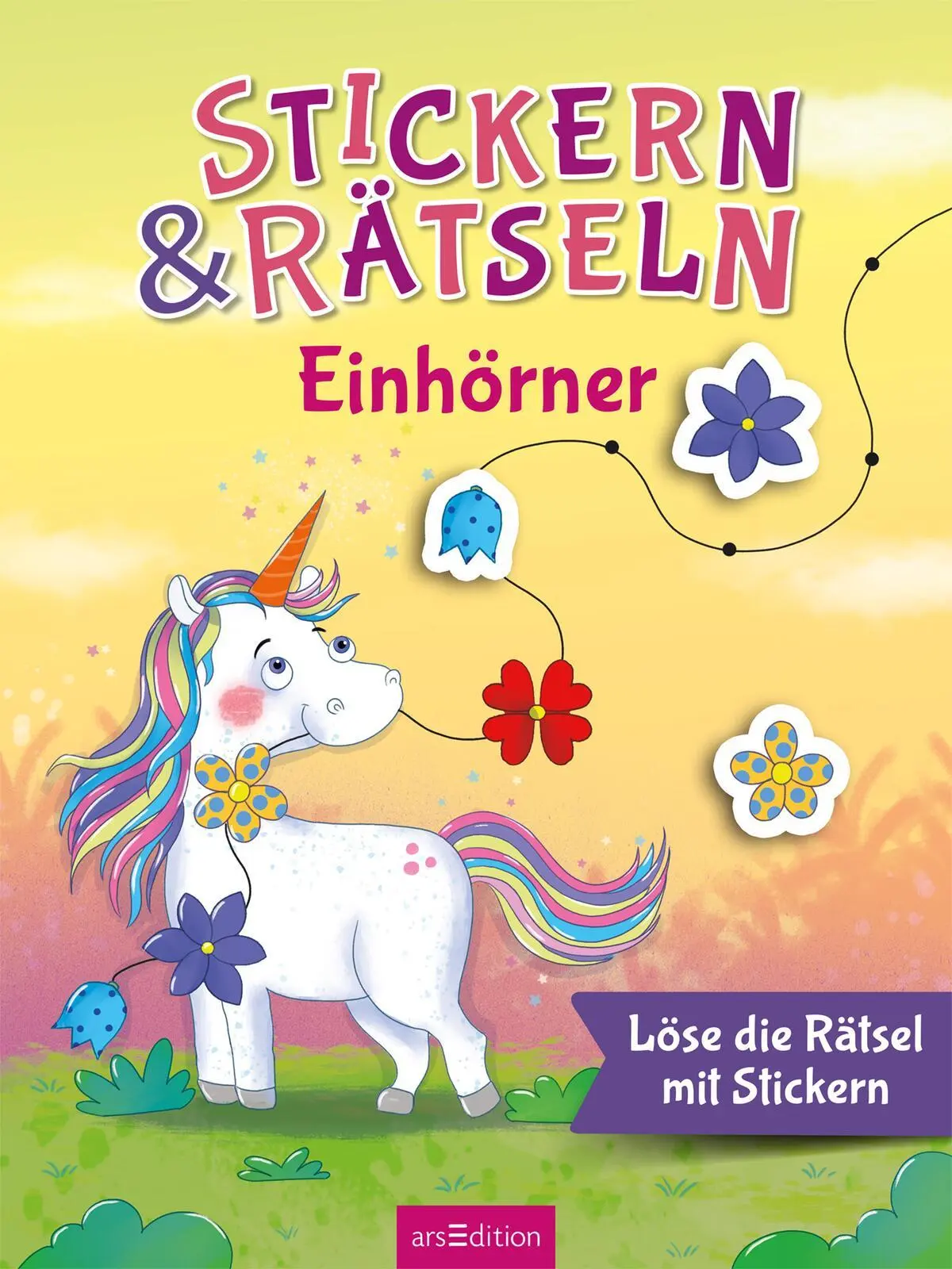 Bild: 9783845858142 | Stickern &amp; Rätseln - Einhörner | Löse die Rätsel mit Stickern | Sauter