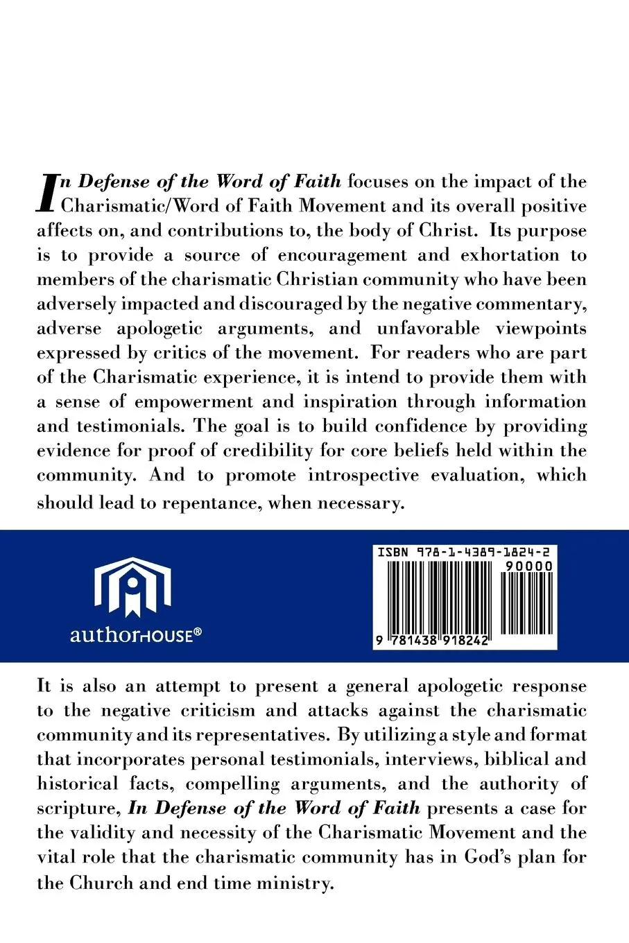 Rückseite: 9781438918242 | In Defense of the Word of Faith | Timothy Sims | Taschenbuch | 2008