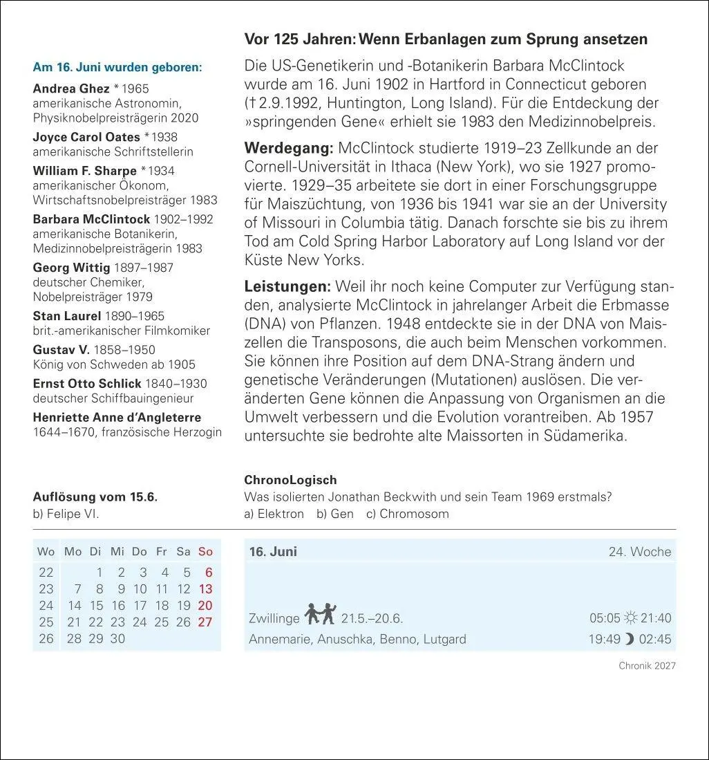 Bild: 9783840038242 | Chronik Tagesabreißkalender 2027 - Kulturkalender - Personen,...