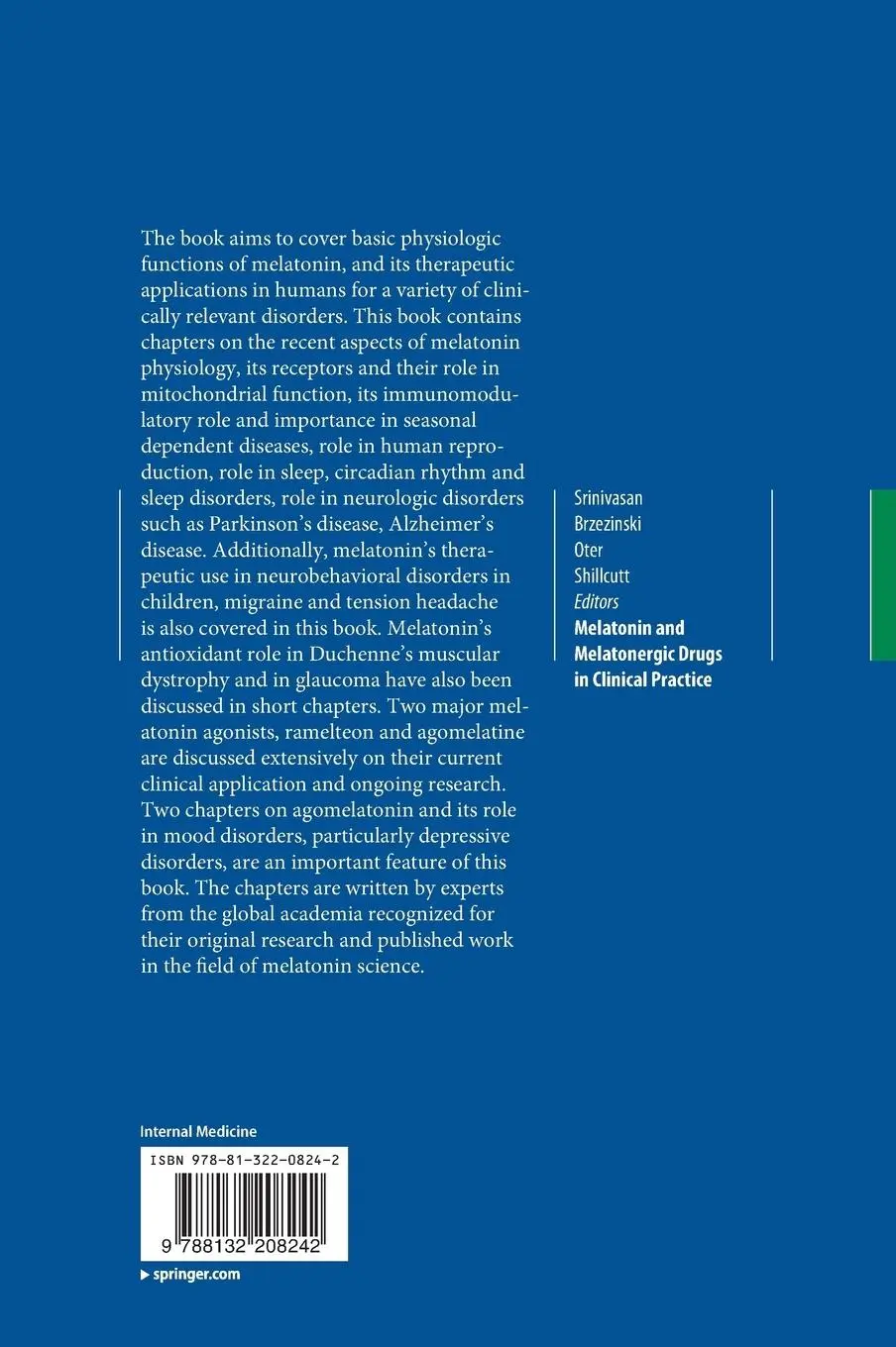 Rückseite: 9788132208242 | Melatonin and Melatonergic Drugs in Clinical Practice | Buch | xvii