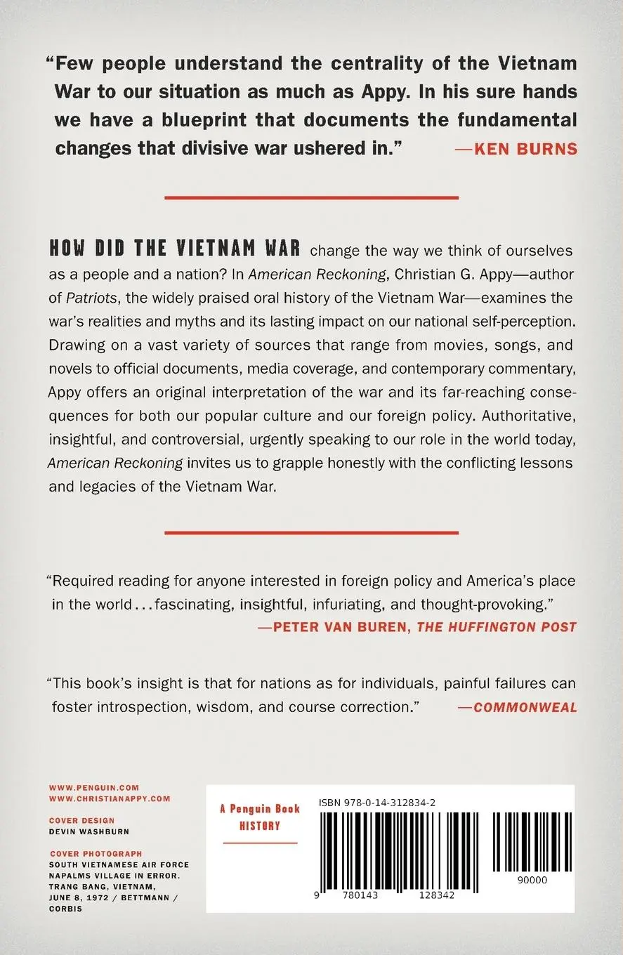 Rückseite: 9780143128342 | American Reckoning | The Vietnam War and Our National Identity | Appy