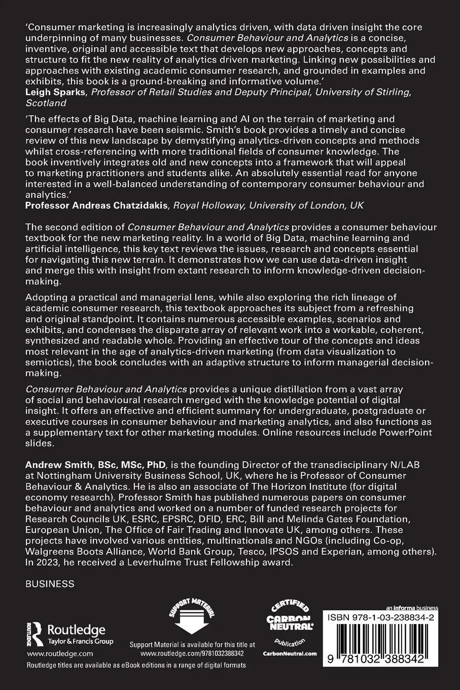 Rückseite: 9781032388342 | Consumer Behaviour and Analytics | Andrew Smith | Taschenbuch | 2023