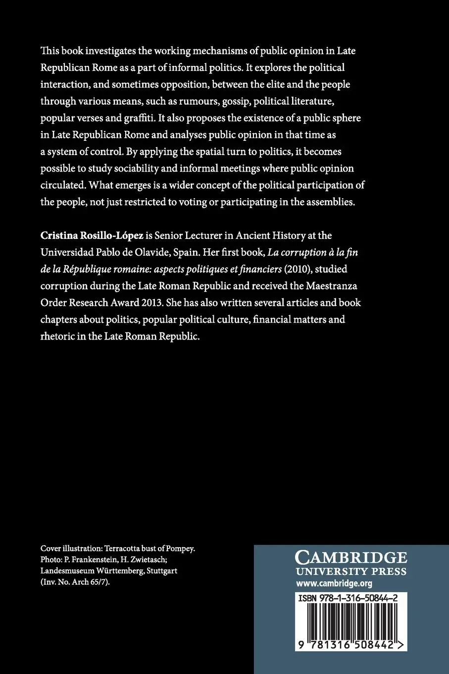 Rückseite: 9781316508442 | Public Opinion and Politics in the Late Roman Republic | Rosillo-López