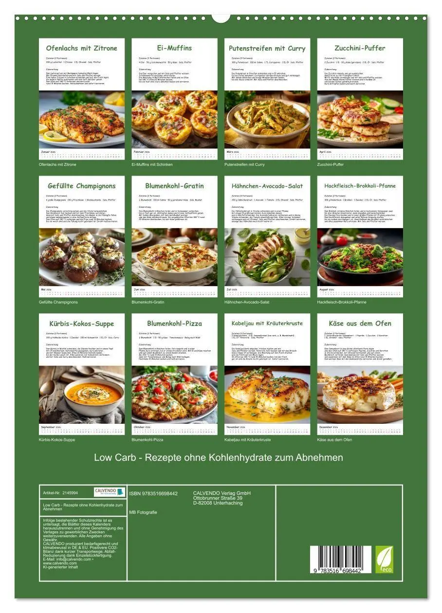 Bild: 9783516698442 | Low Carb - Rezepte ohne Kohlenhydrate zum Abnehmen (hochwertiger...