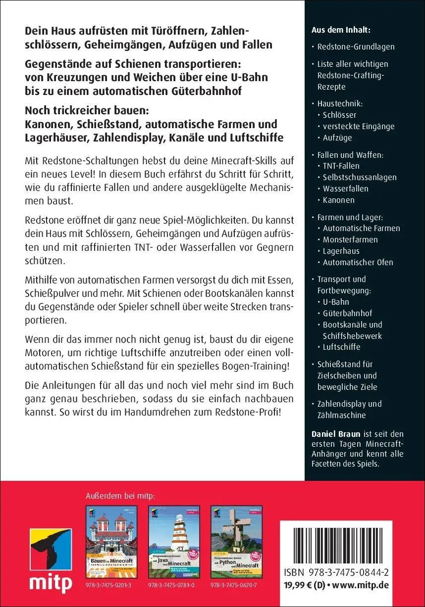 Rückseite: 9783747508442 | Let's Play. Dein Redstone-Guide | Daniel Braun | Taschenbuch | 240 S.