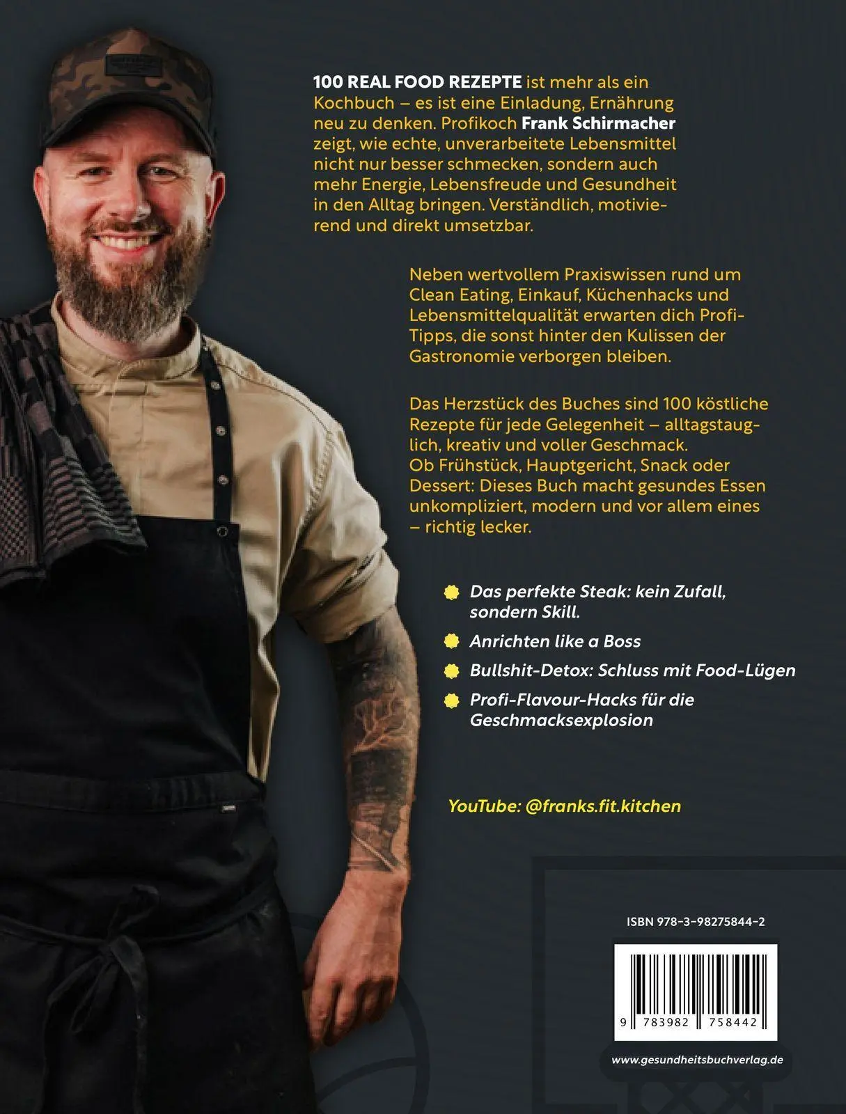 Rückseite: 9783982758442 | 100 REAL FOOD REZEPTE | Frank Schirmacher | Buch | 240 S. | Deutsch