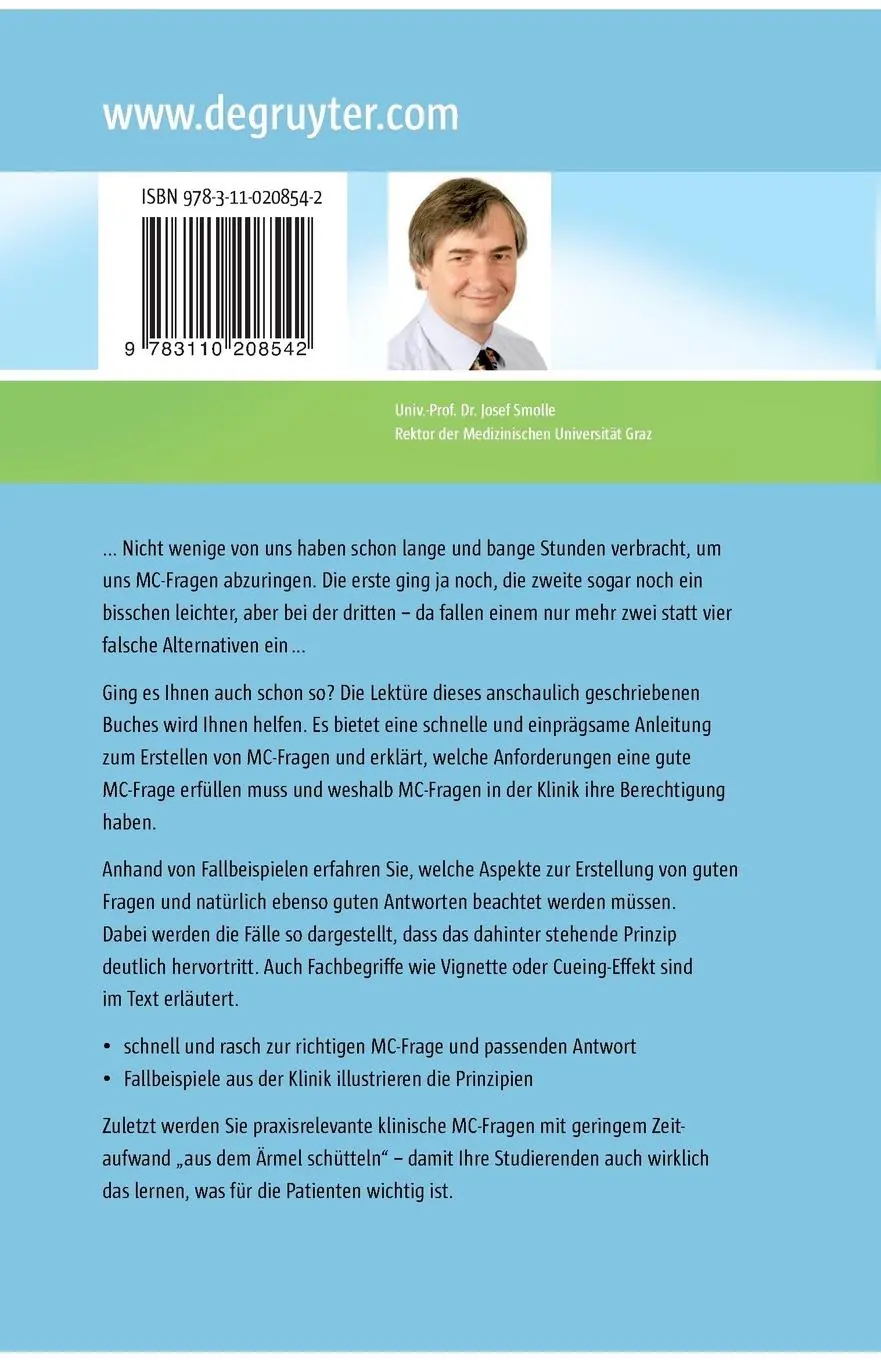 Rückseite: 9783110208542 | Klinische MC-Fragen rasch und einfach erstellen | Josef Smolle | Buch