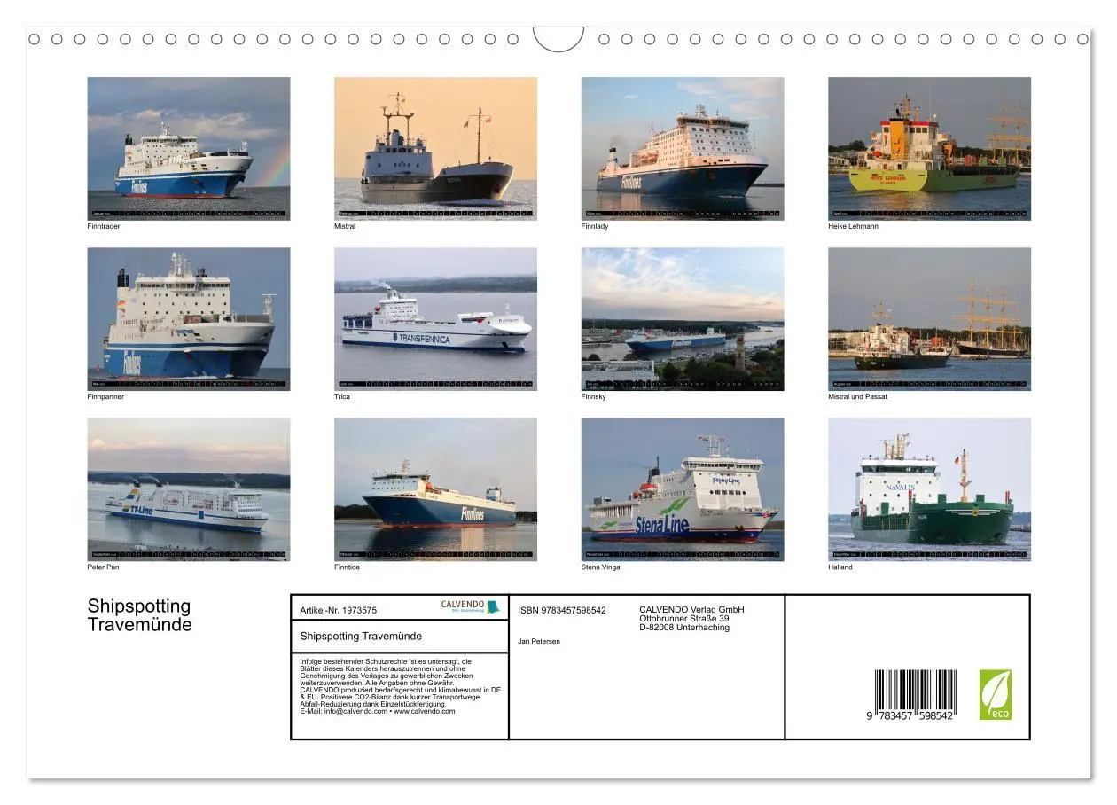 Bild: 9783457598542 | Shipspotting Travemünde (Wandkalender 2026 DIN A3 quer), CALVENDO...