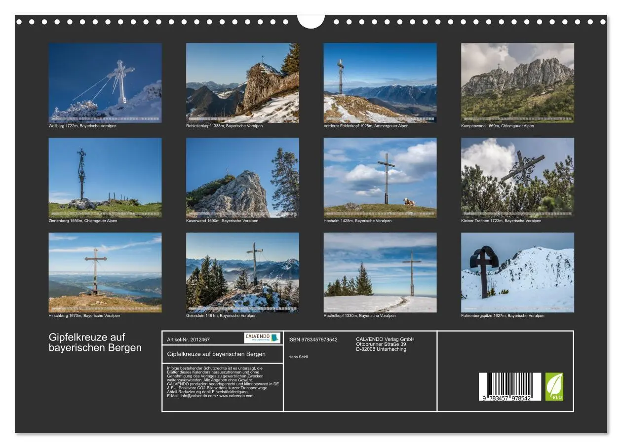 Bild: 9783457978542 | Gipfelkreuze auf bayerischen Bergen (Wandkalender 2026 DIN A3...