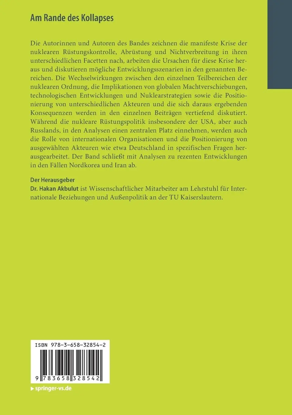 Rückseite: 9783658328542 | Am Rande des Kollapses | Hakan Akbulut | Taschenbuch | x | Deutsch