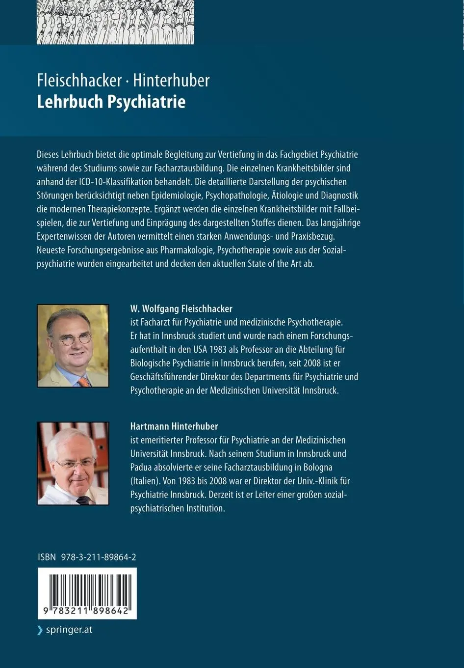 Rückseite: 9783211898642 | Lehrbuch Psychiatrie | Walter Wolfgang Fleischhacker (u. a.) | Buch