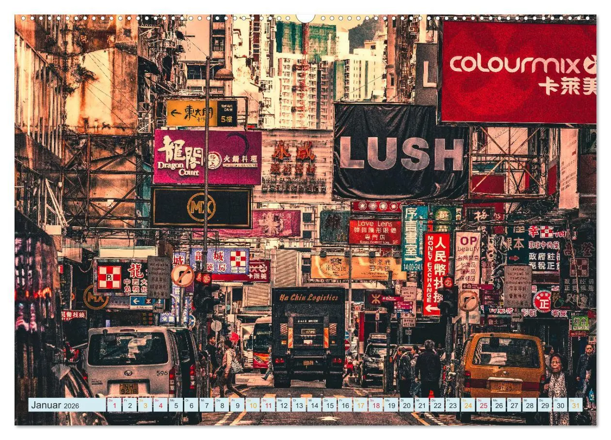 Bild: 9783457658642 | Hongkong Street (Wandkalender 2026 DIN A2 quer), CALVENDO...