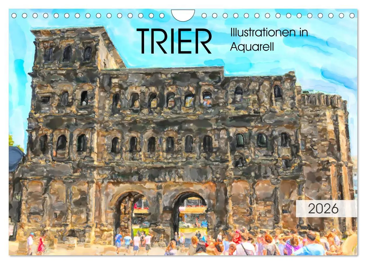Cover: 9783457728642 | Trier - Illustrationen in Aquarell (Wandkalender 2026 DIN A4 quer),...