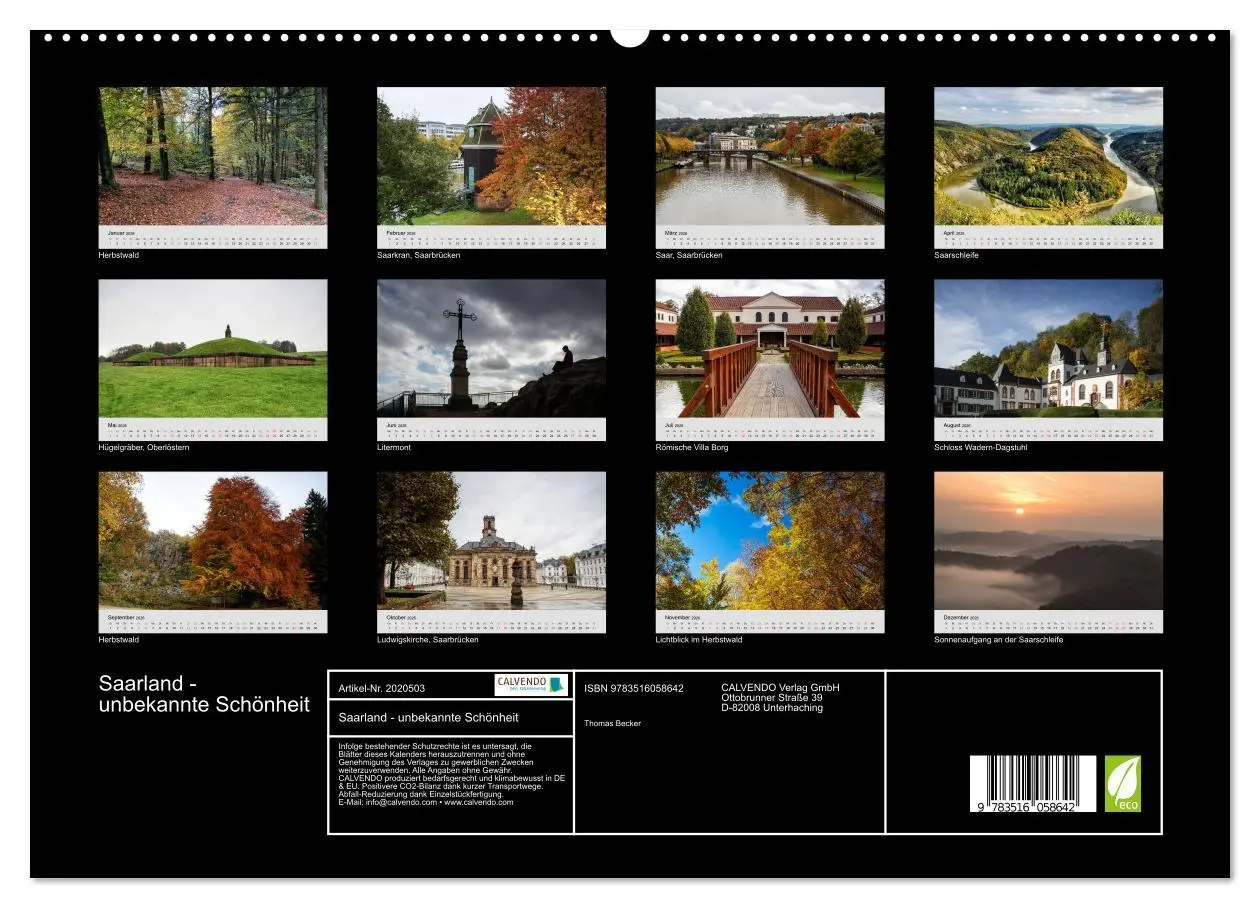 Bild: 9783516058642 | Saarland - unbekannte Schönheit (hochwertiger Premium Wandkalender...