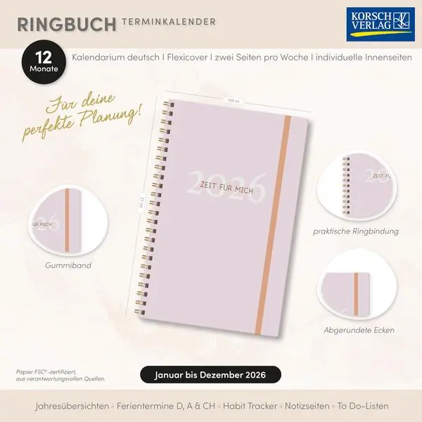 Bild: 9783731888642 | Terminkalender Selfcare-Planer 2026 | Verlag Korsch | Buch | 144 S.