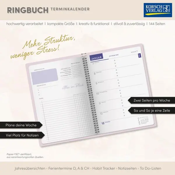Bild: 9783731888642 | Terminkalender Selfcare-Planer 2026 | Verlag Korsch | Buch | 144 S.