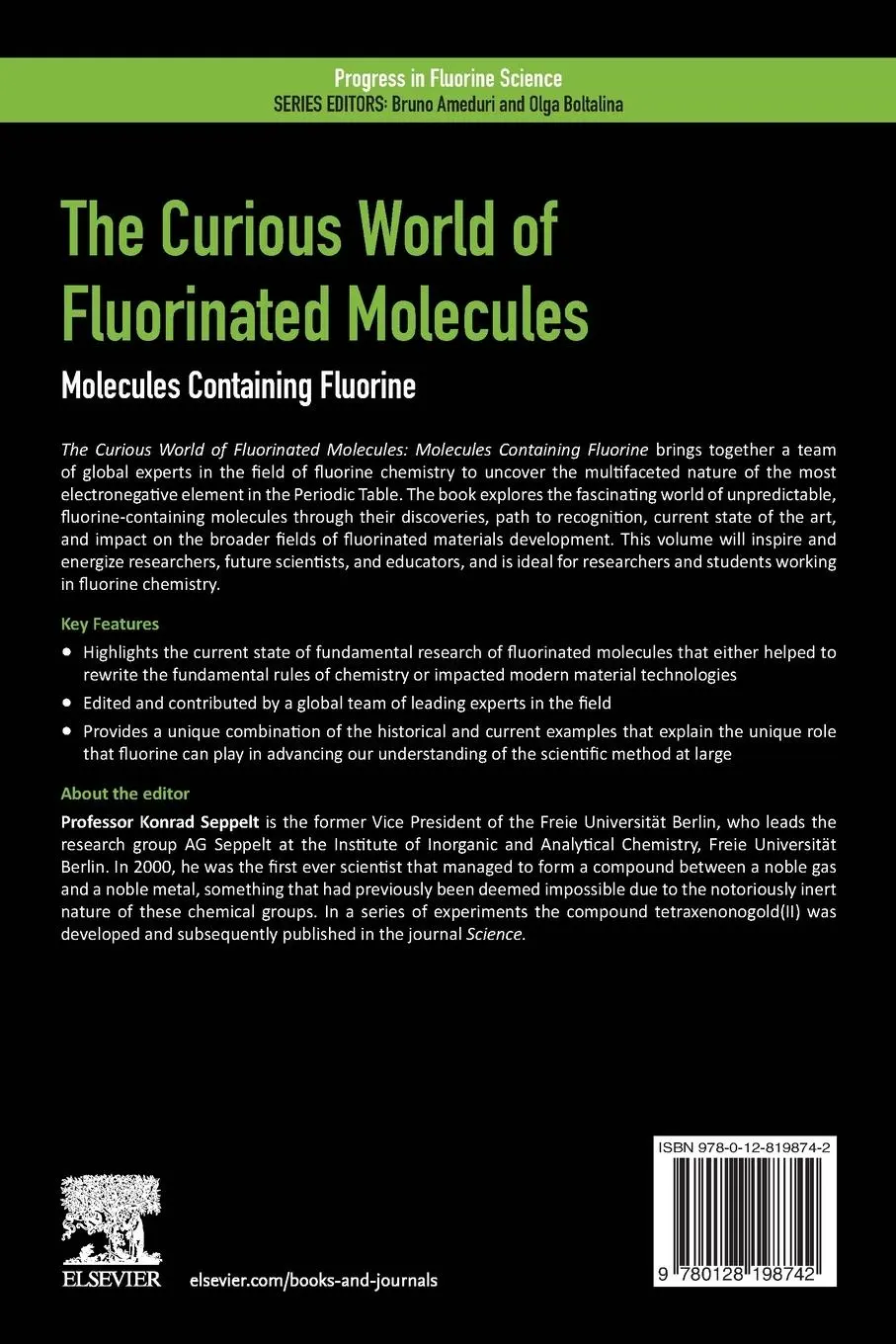 Rückseite: 9780128198742 | The Curious World of Fluorinated Molecules | Konrad Seppelt | Buch