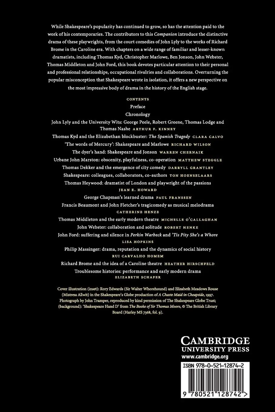 Rückseite: 9780521128742 | The Cambridge Companion to Shakespeare and Contemporary Dramatists