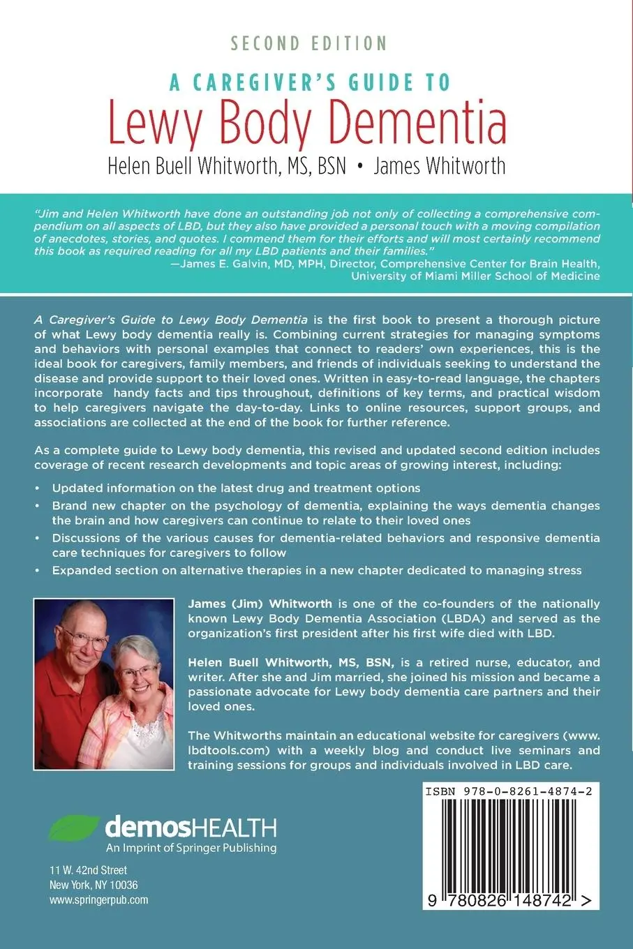 Rückseite: 9780826148742 | A Caregiver's Guide to Lewy Body Dementia | James Whitworth (u. a.)