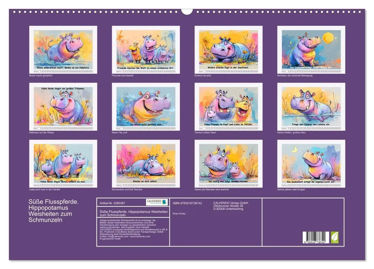 Bild: 9783516738742 | Süße Flusspferde. Hippopotamus Weisheiten zum Schmunzeln...