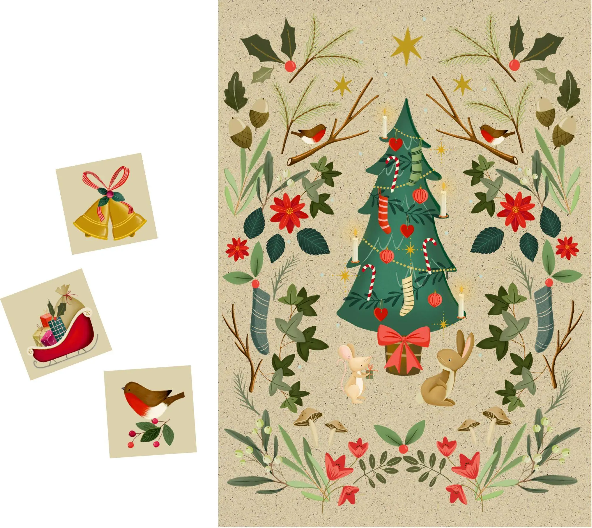 Bild: 4050003958842 | A5-Graspapier-Adventskalender - Weihnachtszauber | Nicola Evans | 4 S.