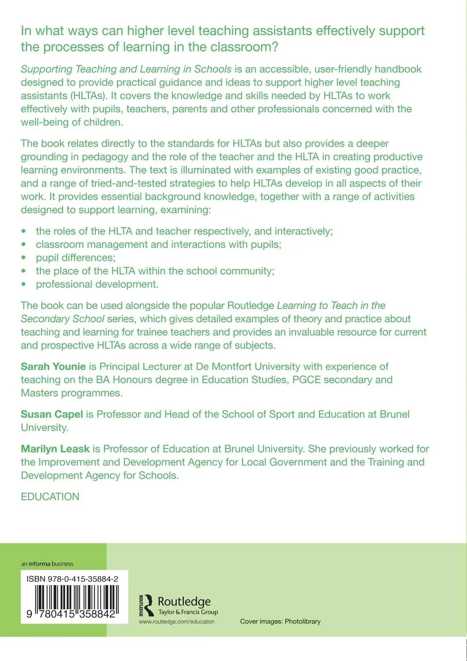 Rückseite: 9780415358842 | Supporting Teaching and Learning in Schools | Sarah Younie (u. a.)