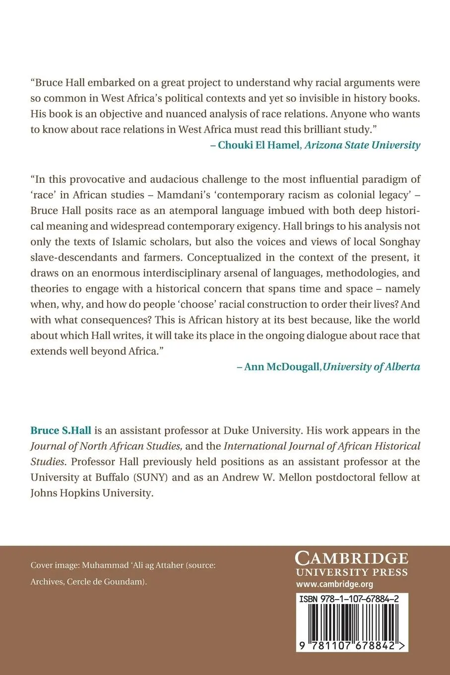 Rückseite: 9781107678842 | A History of Race in Muslim West Africa, 1600 1960 | Bruce S. Hall