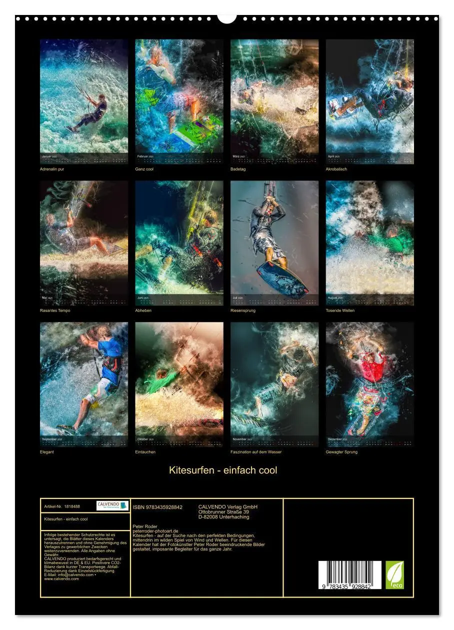 Bild: 9783435928842 | Kitesurfen - einfach cool (Wandkalender 2025 DIN A2 hoch), CALVENDO...