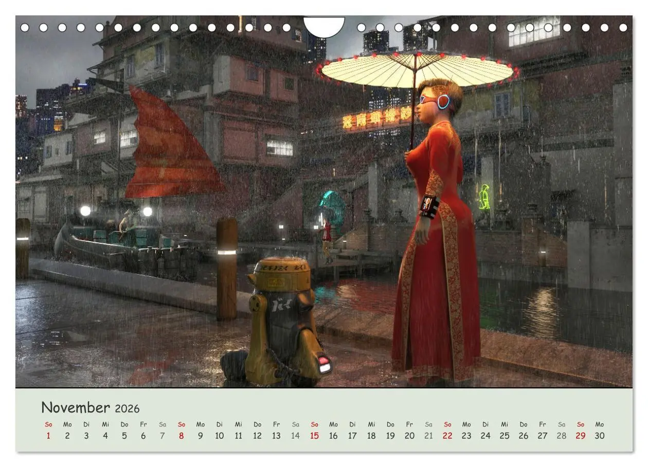 Bild: 9783457638842 | Science Fiction Cyberpunk (Wandkalender 2026 DIN A4 quer), CALVENDO...