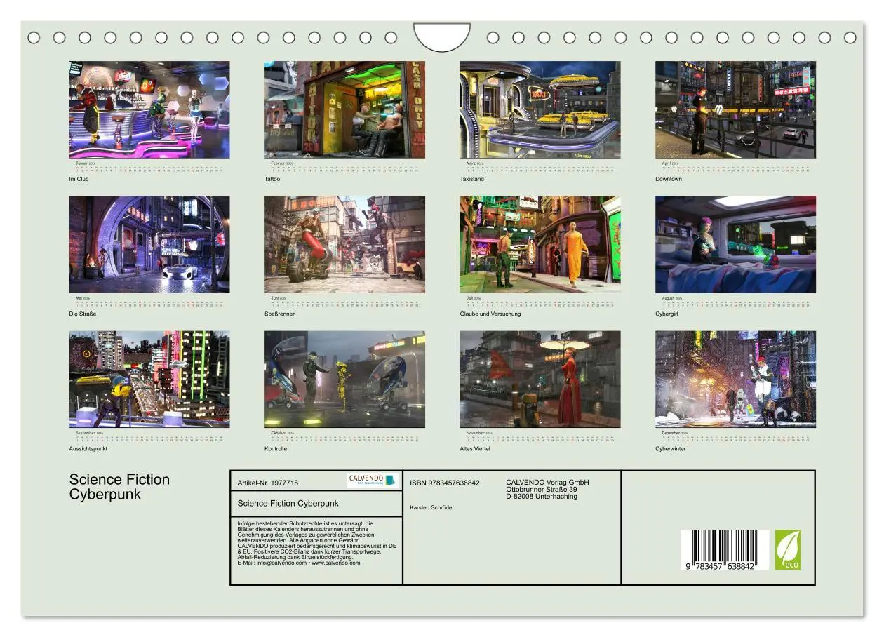 Bild: 9783457638842 | Science Fiction Cyberpunk (Wandkalender 2026 DIN A4 quer), CALVENDO...