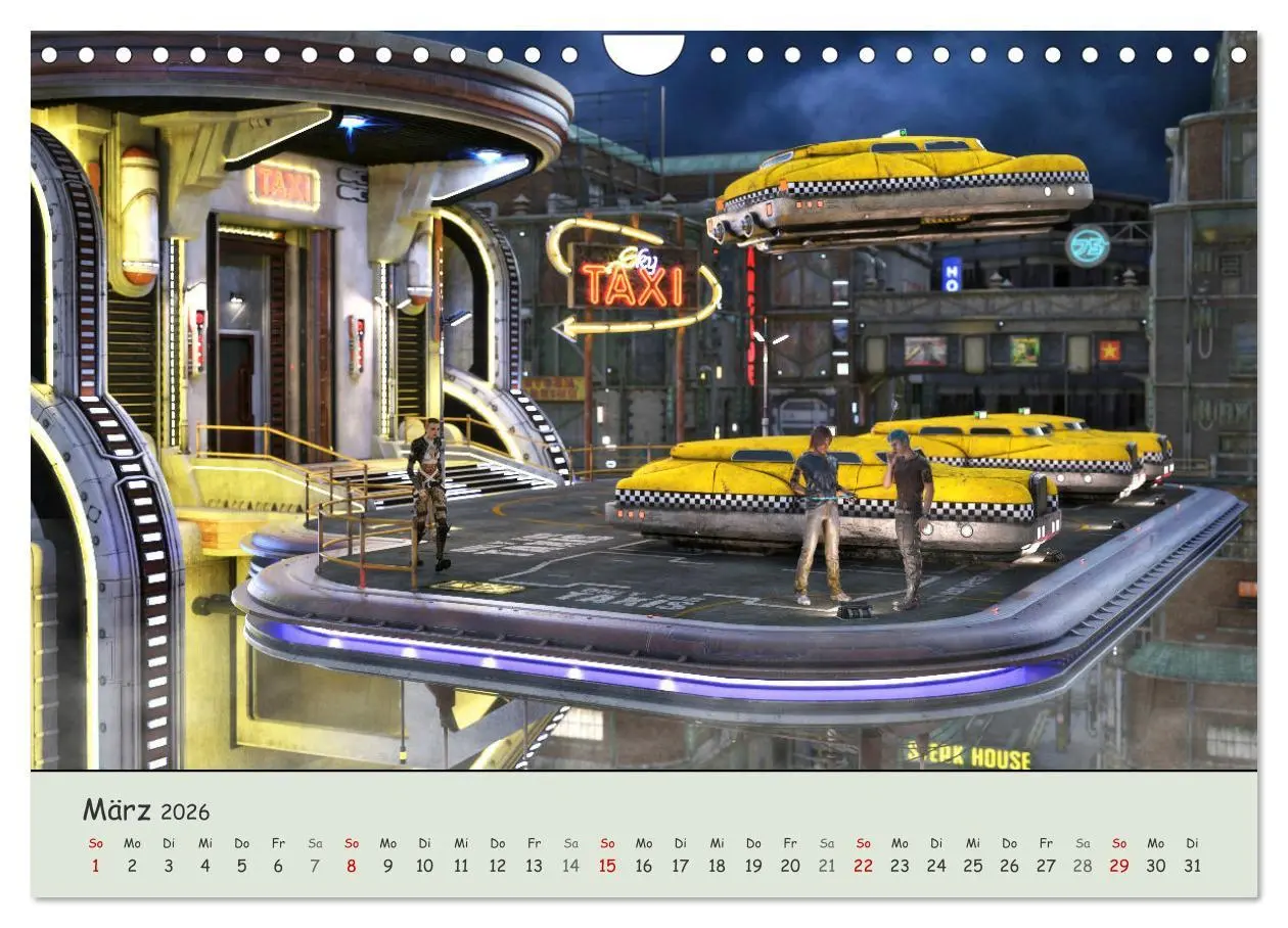 Bild: 9783457638842 | Science Fiction Cyberpunk (Wandkalender 2026 DIN A4 quer), CALVENDO...