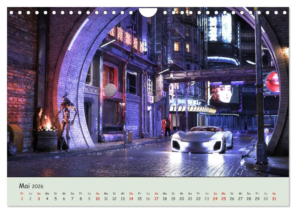 Bild: 9783457638842 | Science Fiction Cyberpunk (Wandkalender 2026 DIN A4 quer), CALVENDO...