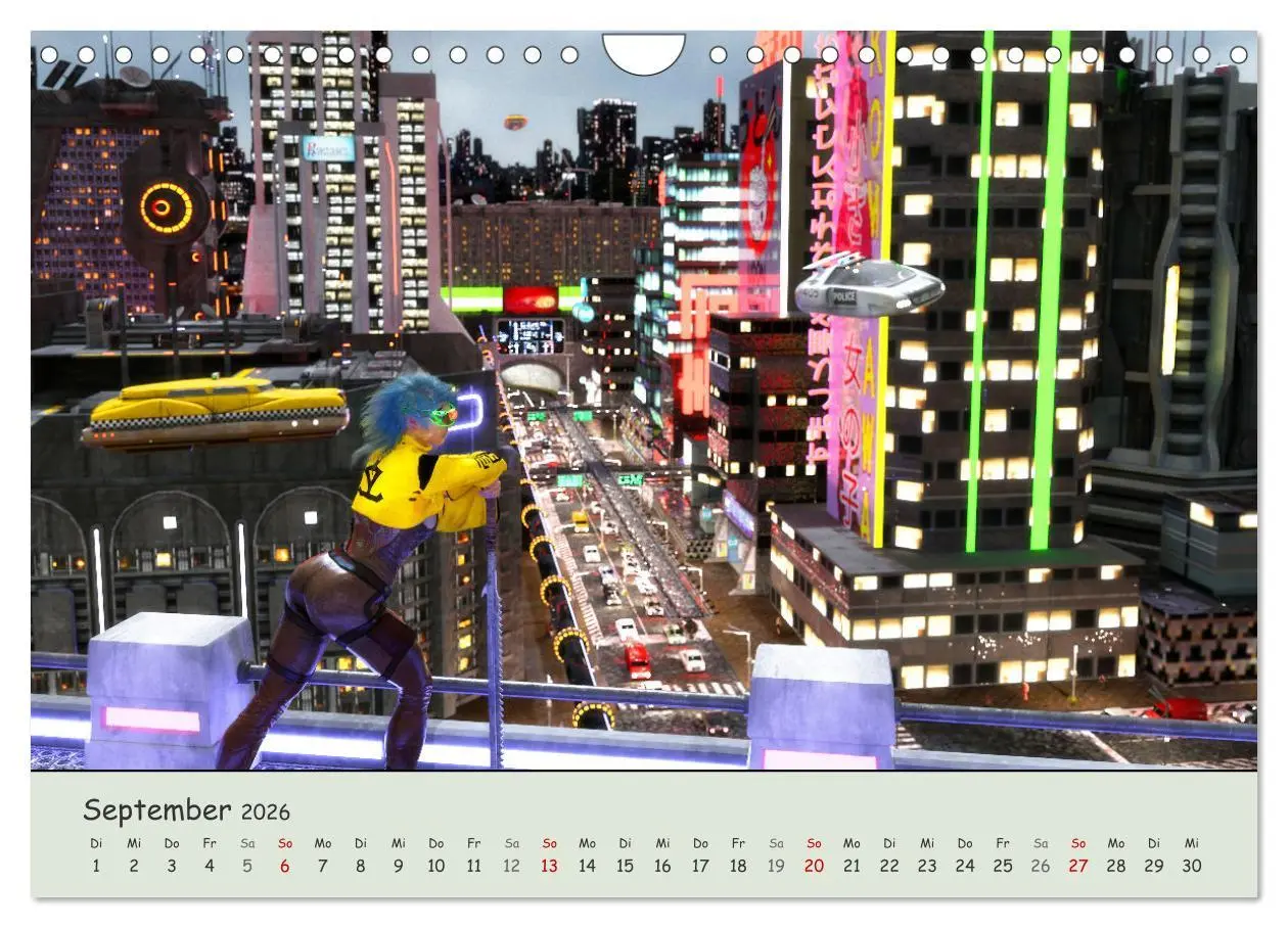 Bild: 9783457638842 | Science Fiction Cyberpunk (Wandkalender 2026 DIN A4 quer), CALVENDO...