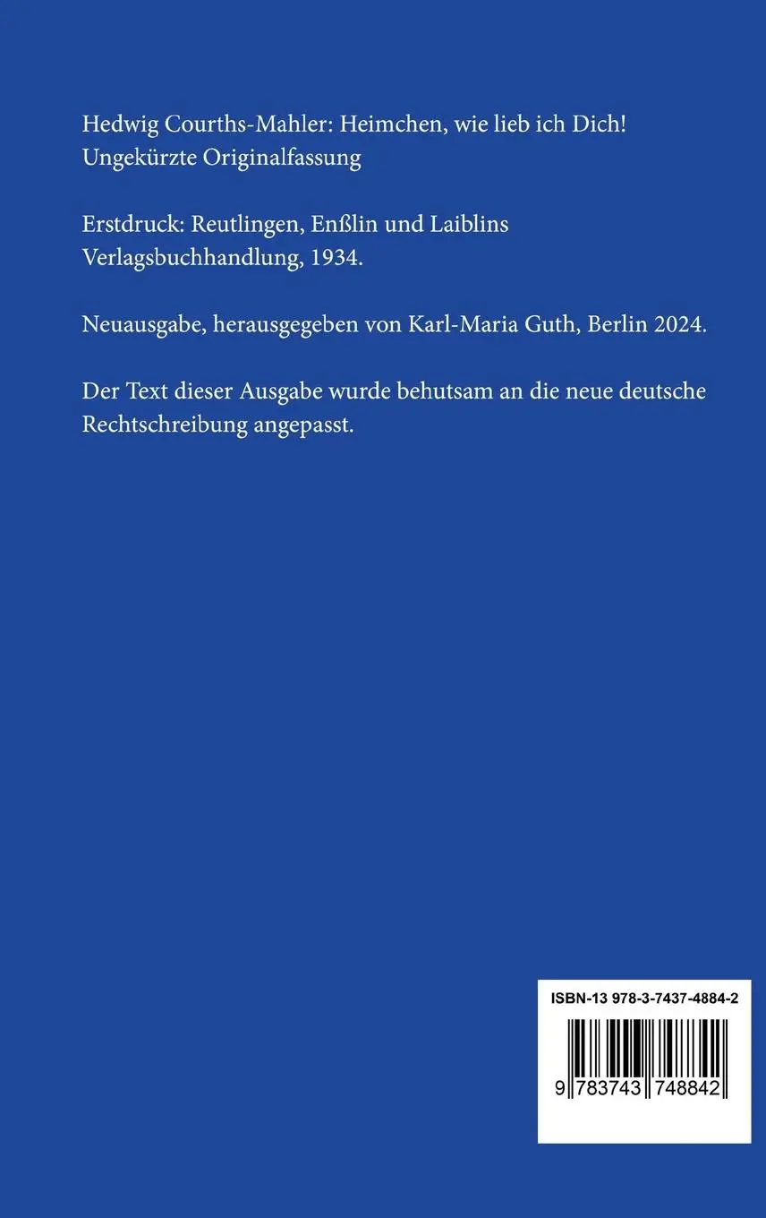 Rückseite: 9783743748842 | Heimchen, wie lieb ich Dich! | Ungekürzte Originalfassung | Buch