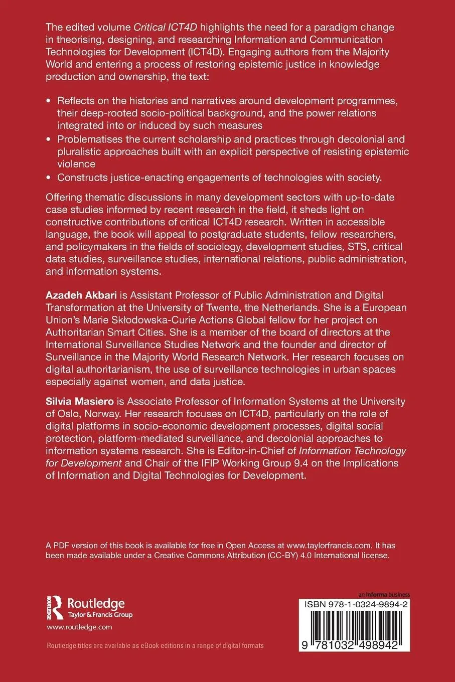 Rückseite: 9781032498942 | Critical ICT4D (Information and Communication Technologies for...