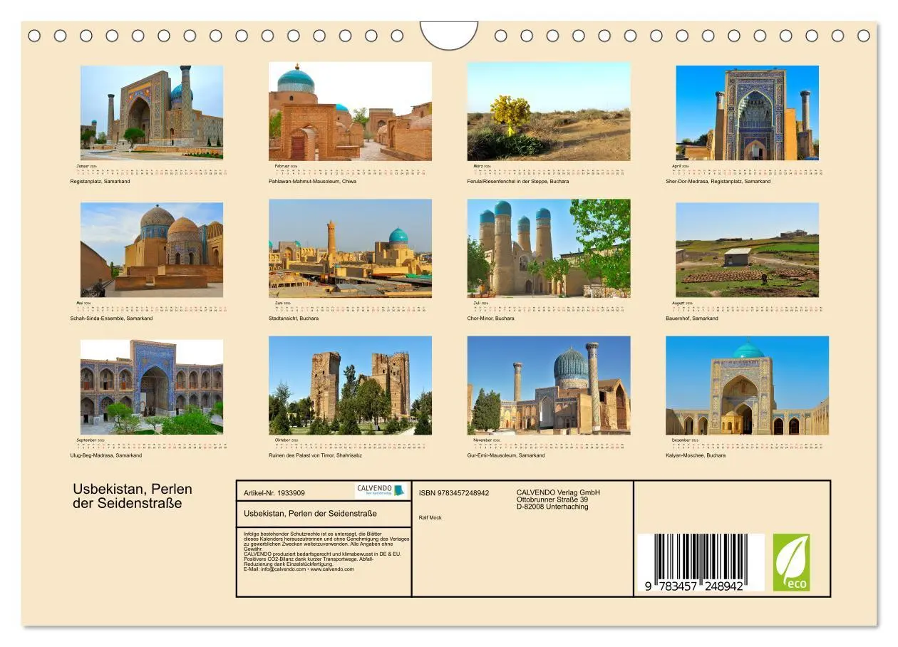 Bild: 9783457248942 | Usbekistan, Perlen der Seidenstraße (Wandkalender 2026 DIN A4...