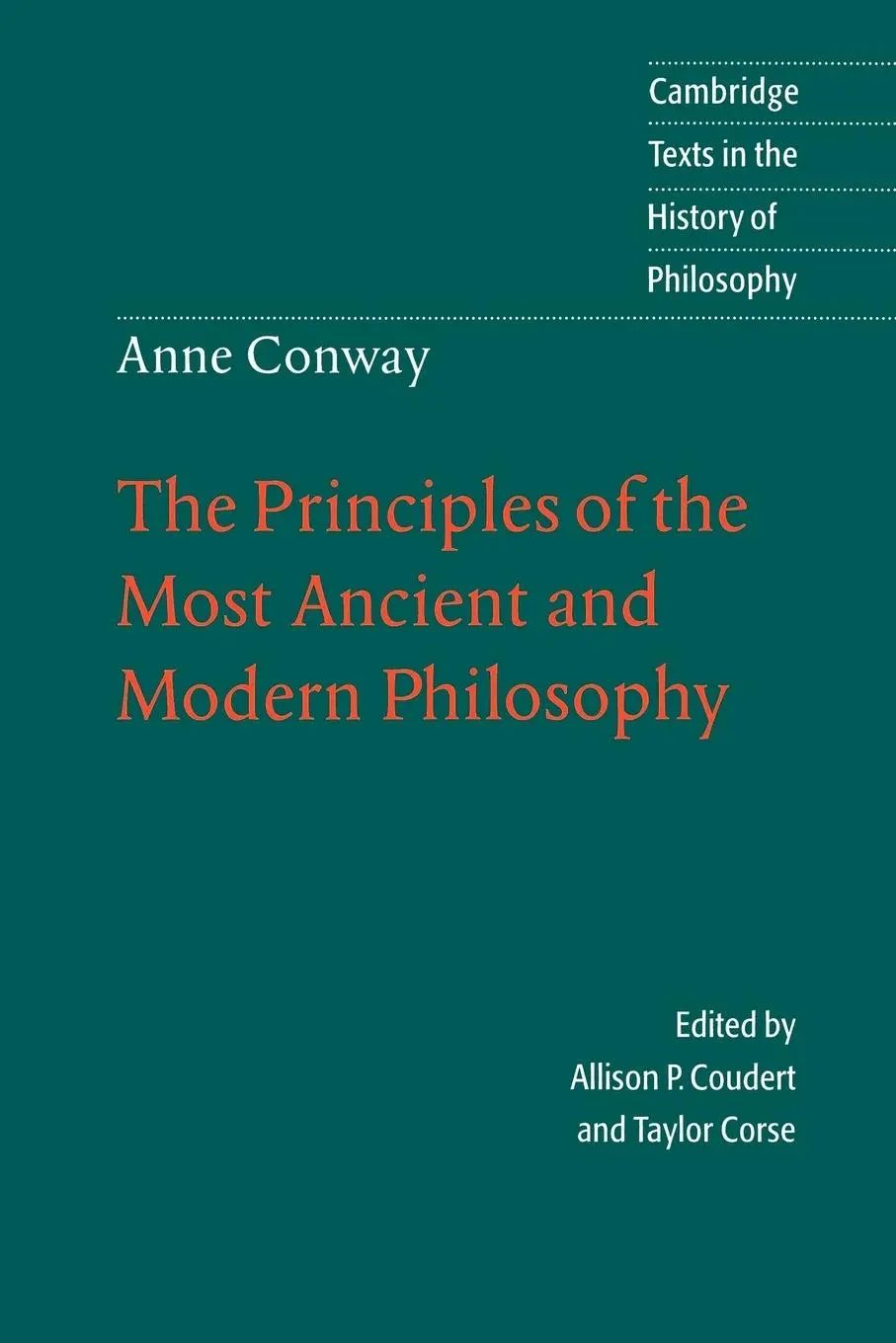 Cover: 9780521479042 | Anne Conway | The Principles of the Most Ancient and Modern Philosophy