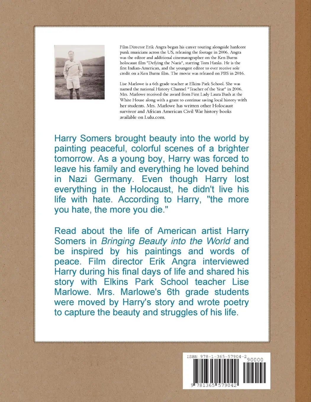 Rückseite: 9781365579042 | Bringing Beauty into the World | The Life of Harry Somers | Marlowe