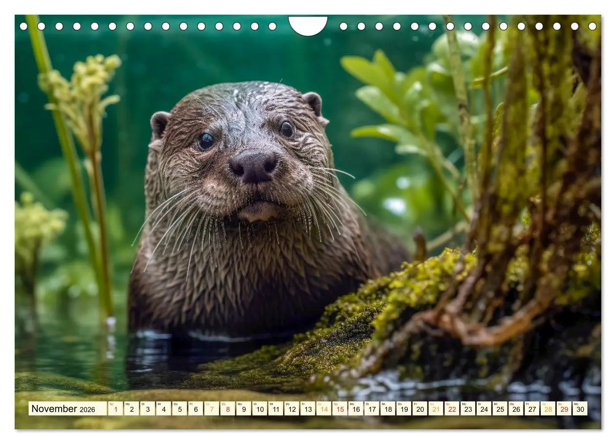 Bild: 9783457379042 | Fischotter - schlaue Jäger (Wandkalender 2026 DIN A4 quer),...